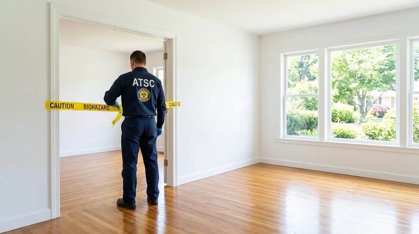 Certified biohazard cleanup crew performing Trauma Scene Cleanup in Wildwood
